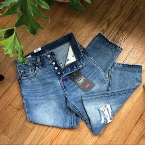 Levi’s 501 Original Cropped Distressed Jeans